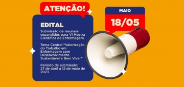 Divulgado edital de submissão de trabalhos para Mostra de Enfermagem